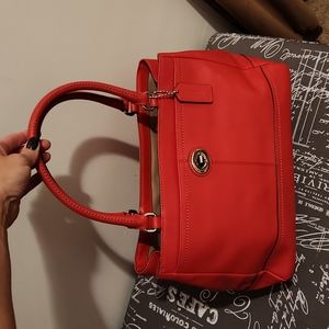 Red Coach shoulder bag tote